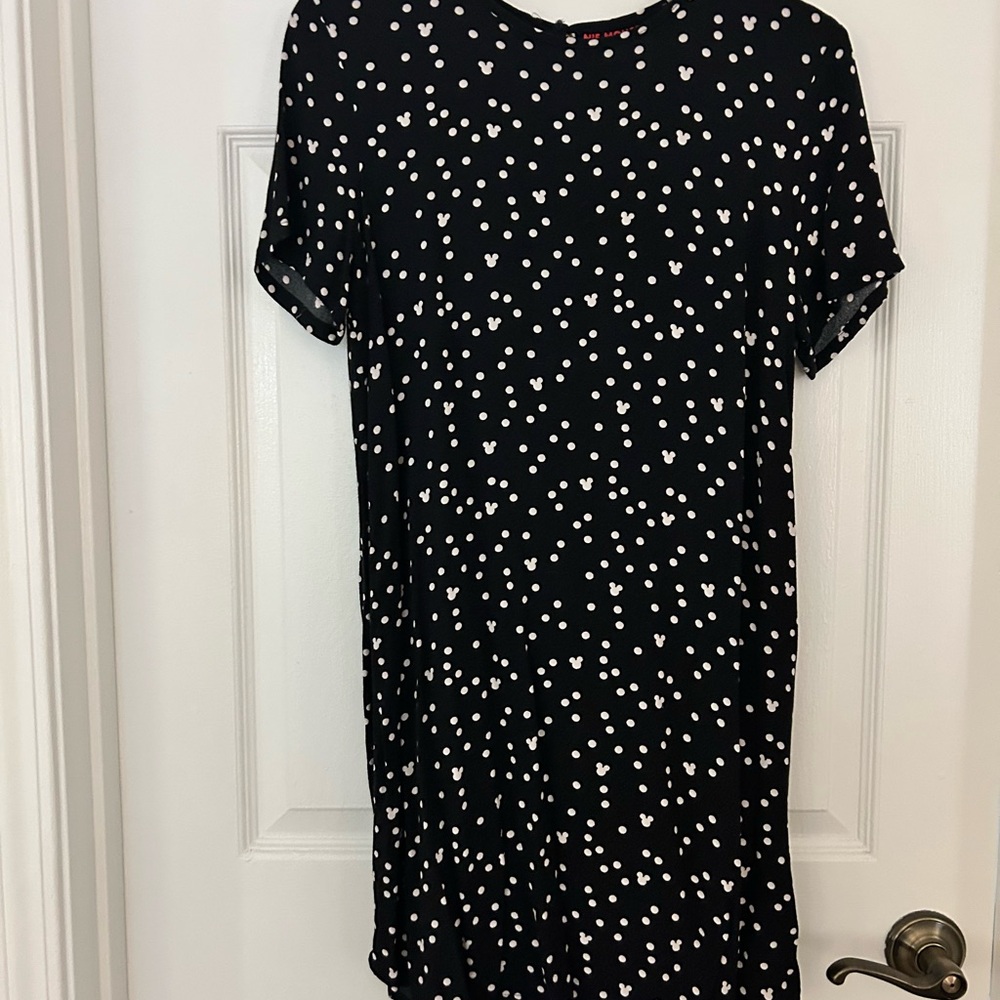 Disney Black Dress with White Mickey Pattern